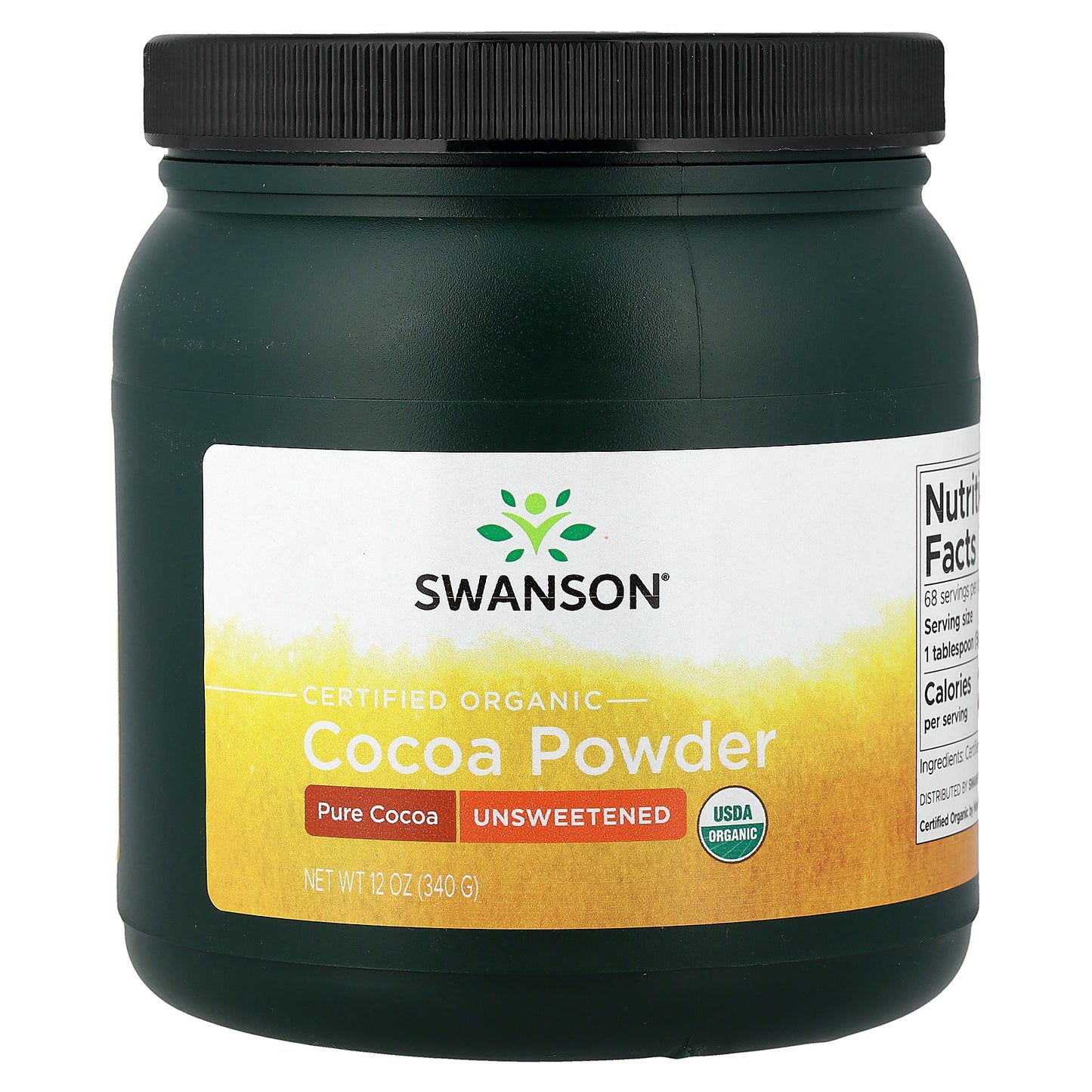 Swanson, Certified Organic Cocoa Powder, Unsweetened, 12 oz (340 g)