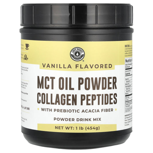 Left Coast Performance, MCT Oil Powder Collagen Peptides with Prebiotic Acacia Fiber, Vanilla, 1 lb (454 g)