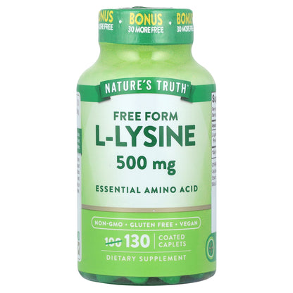 Nature's Truth, L-Lysine, 500 mg, 130 Coated Caplets