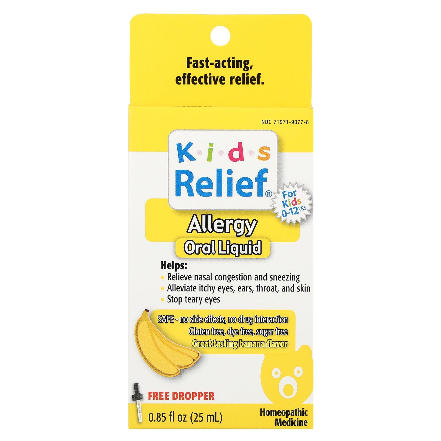 Homeolab USA, Kids Relief®, Allergy Oral Liquid, 0-12 Yrs, Banana, 0.85 fl oz (25 ml)