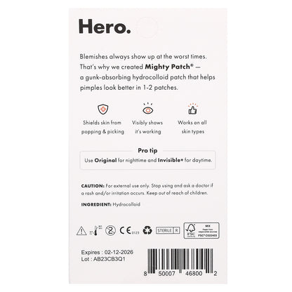 Hero Cosmetics, Mighty Patch® Duo,  6 Original + 6 Invisible Patches