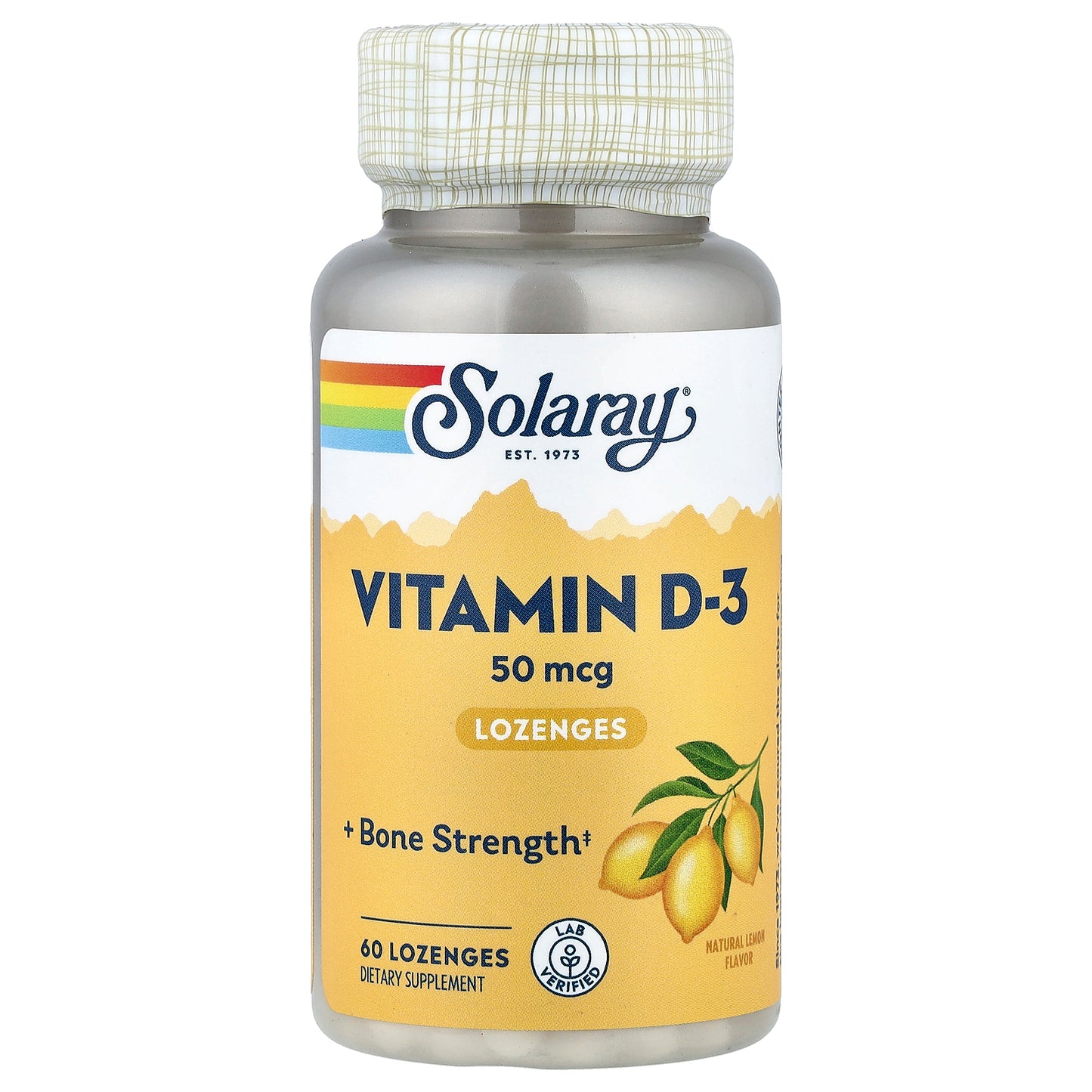 Solaray, Vitamin D-3 Lozenges, Natural Lemon, 50 mcg, 60 Lozenges