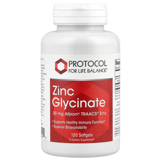 Protocol for Life Balance, Zinc Glycinate, 30 mg, 120 Softgels