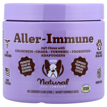 Natural Dog Company, Aller-Immune, For Dogs of All Ages, 90 Soft Chewable Bites, 9.5 oz (270 g)