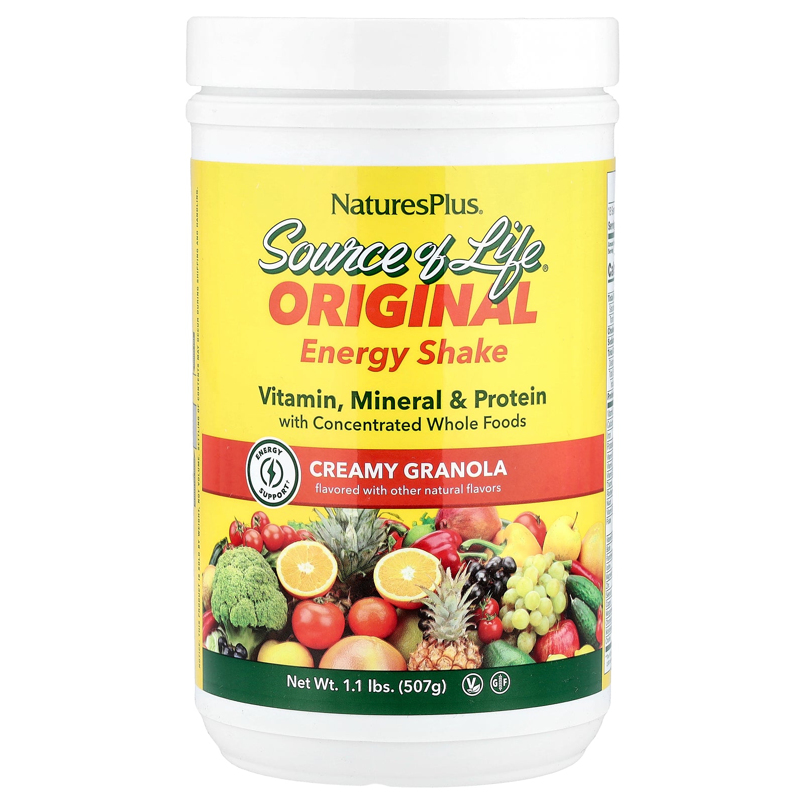 NaturesPlus, Source of Life®, Original Energy Shake, Creamy Granola, 1.1 lbs (507 g)