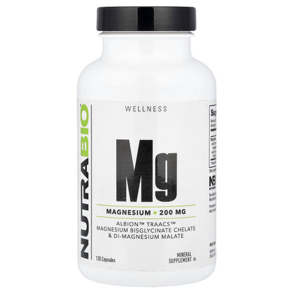 NutraBio, Mg Magnesium, 120 Capsules (100 mg per Capsule)