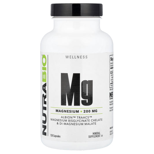 NutraBio, Mg Magnesium, 120 Capsules (100 mg per Capsule)