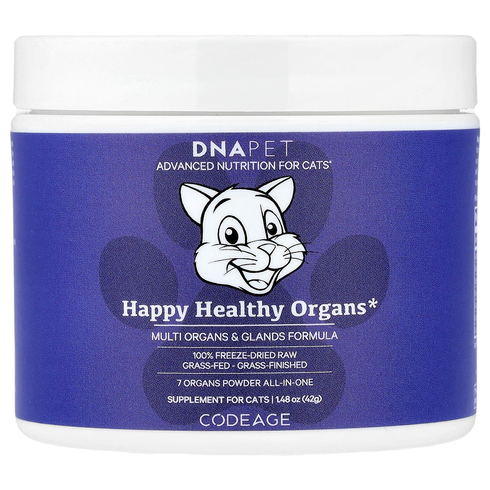 Codeage, DNA Pet, Happy Healthy Organs, Multi Organs & Glands Formula, For Cats, 1.48 oz (42 g)