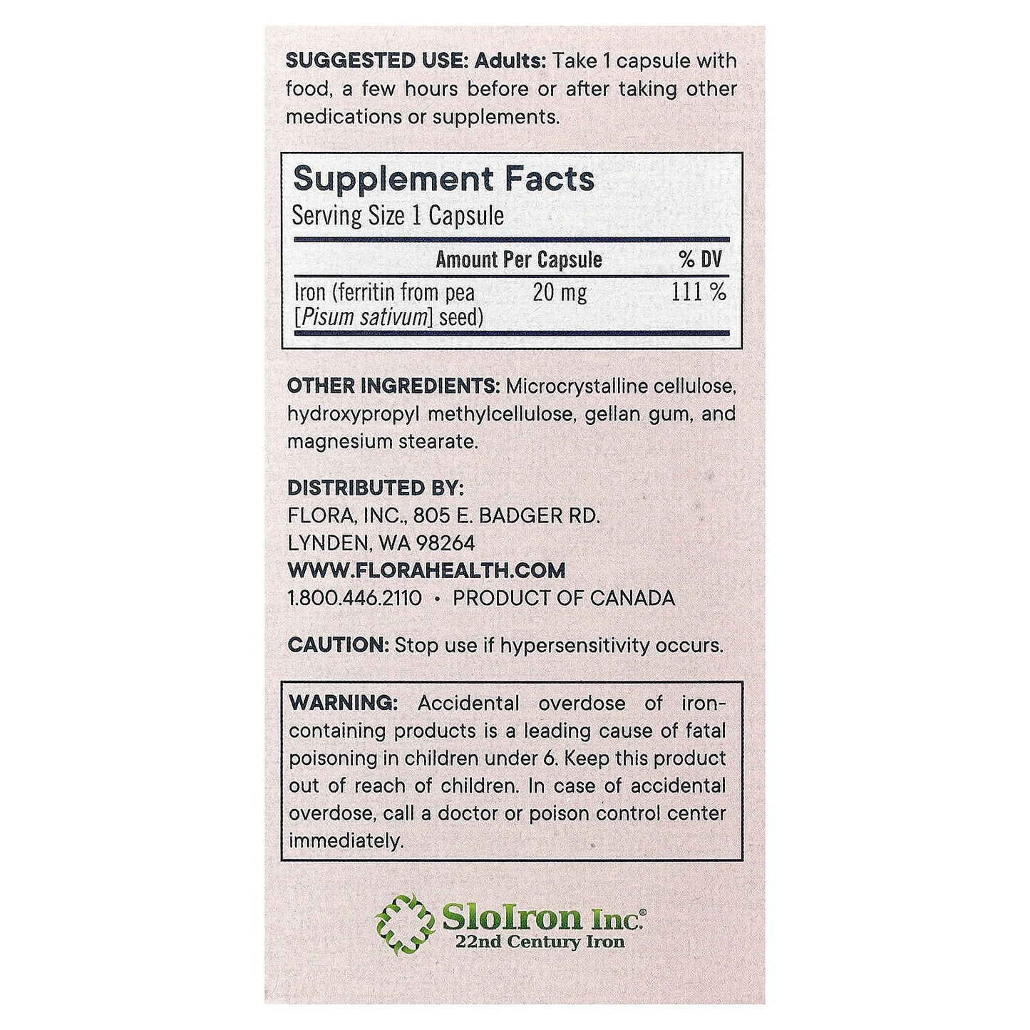 Flora, Ferritin +®, 60 Delayed-Release Vegan Capsules  (20 mg per Capsule)