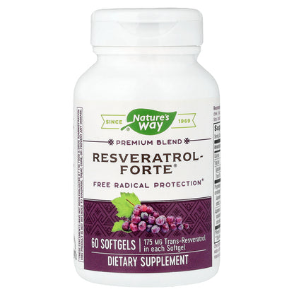 Nature's Way, Resveratrol Forte®, Premium Blend, 60 Softgels