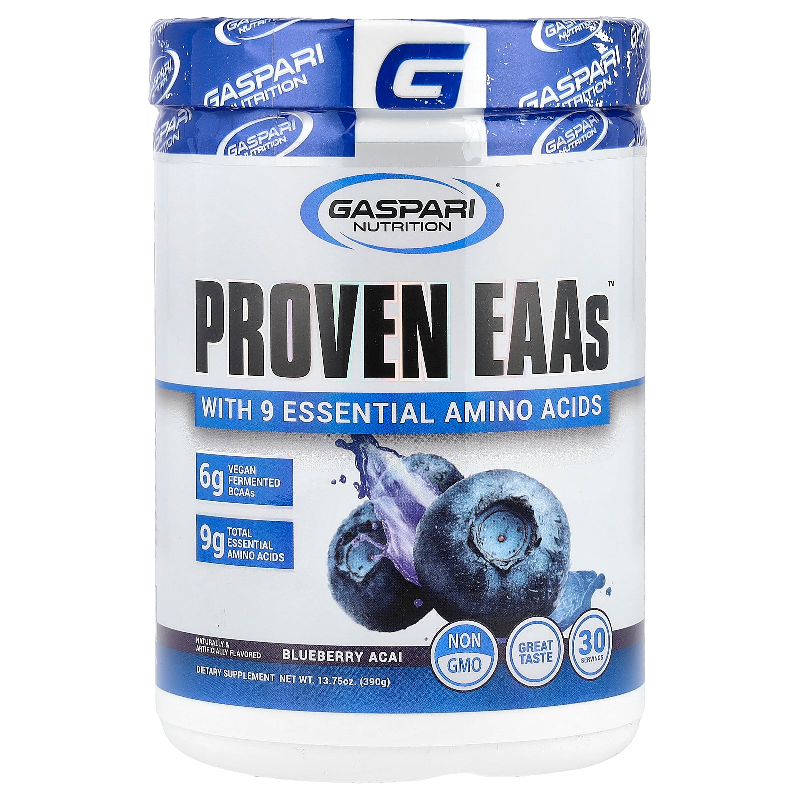 Gaspari Nutrition, Proven EAAs™ with 9 Essential Amino Acids, Blueberry Acai, 13.75 oz (390 g)