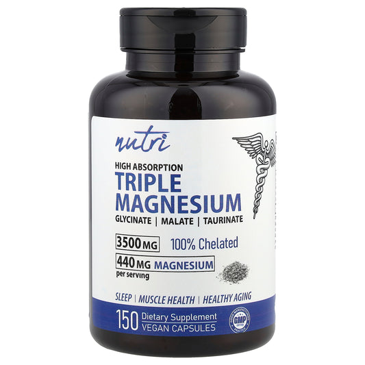 Nature's Fusions, Nutri, Triple Magnesium, High Absorption, 150 Vegan Capsules