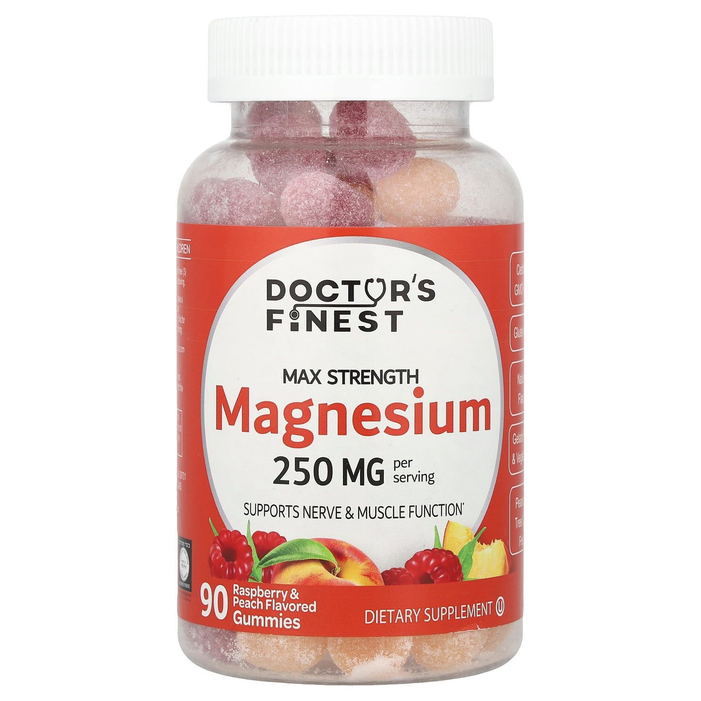 Doctor's Finest, Magnesium, Raspberry & Peach, 90 Gummies (83 mg per Gummy)