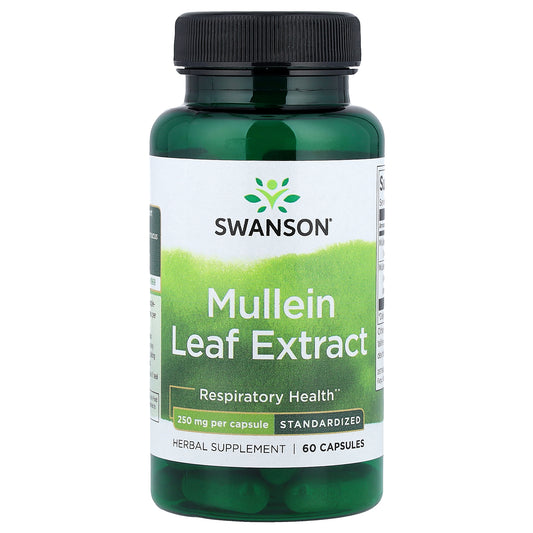 Swanson, Mullein Leaf Extract, Standardized, 250 mg, 60 Capsules