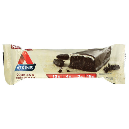 Atkins, Protein Meal Bar, Cookies & Creme Bar, 5 Bars, 1.76 oz (50 g) Each