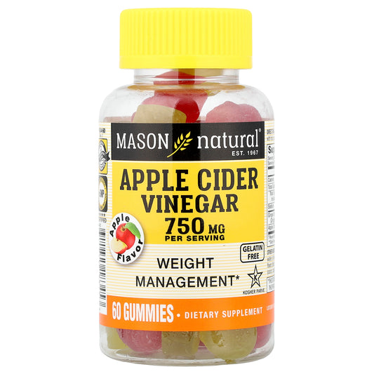 Mason Natural, Apple Cider Vinegar Gummies, Apple, 60 Gummies