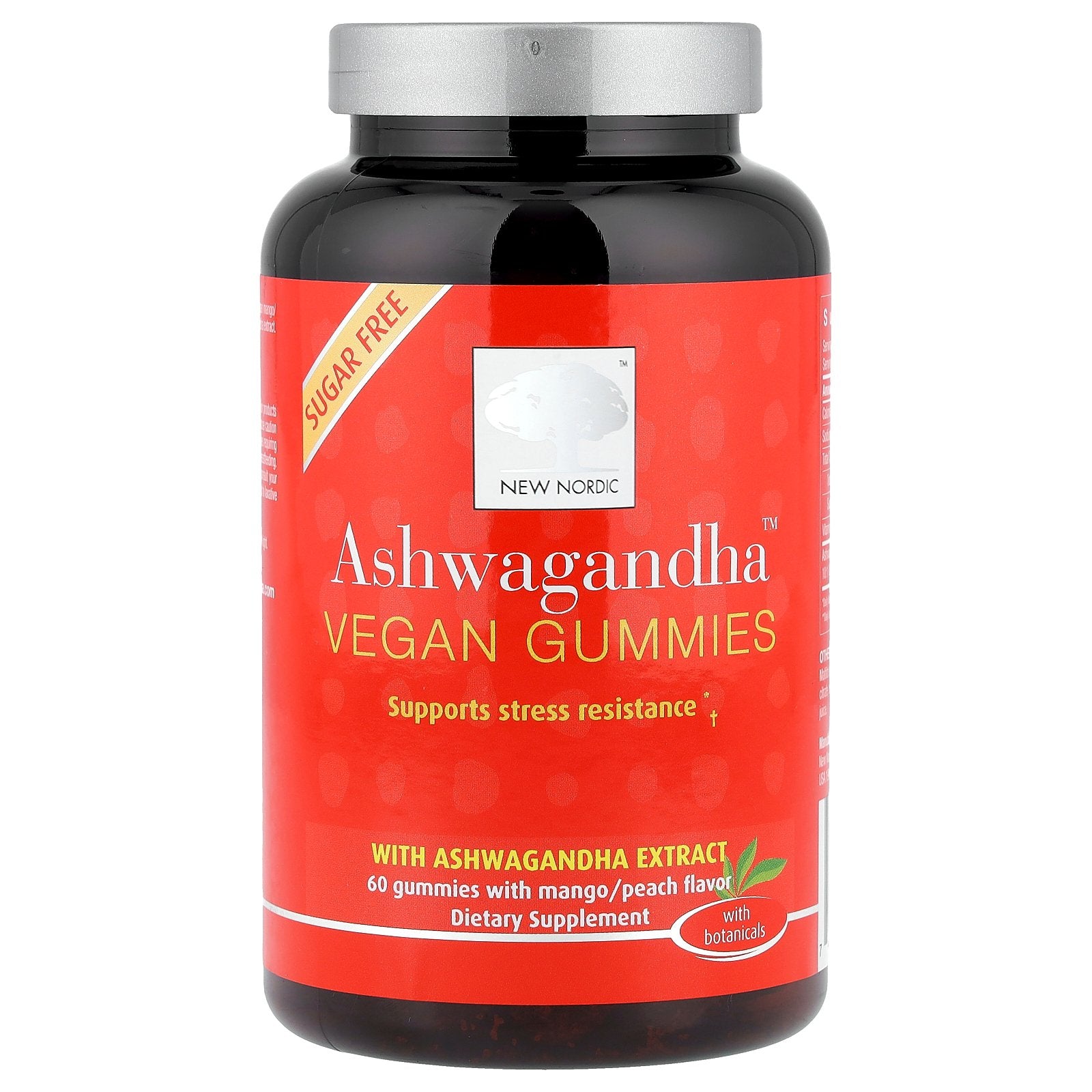 New Nordic, Ashwagandha™ Vegan Gummies, Mango/Peach, 60 Gummies
