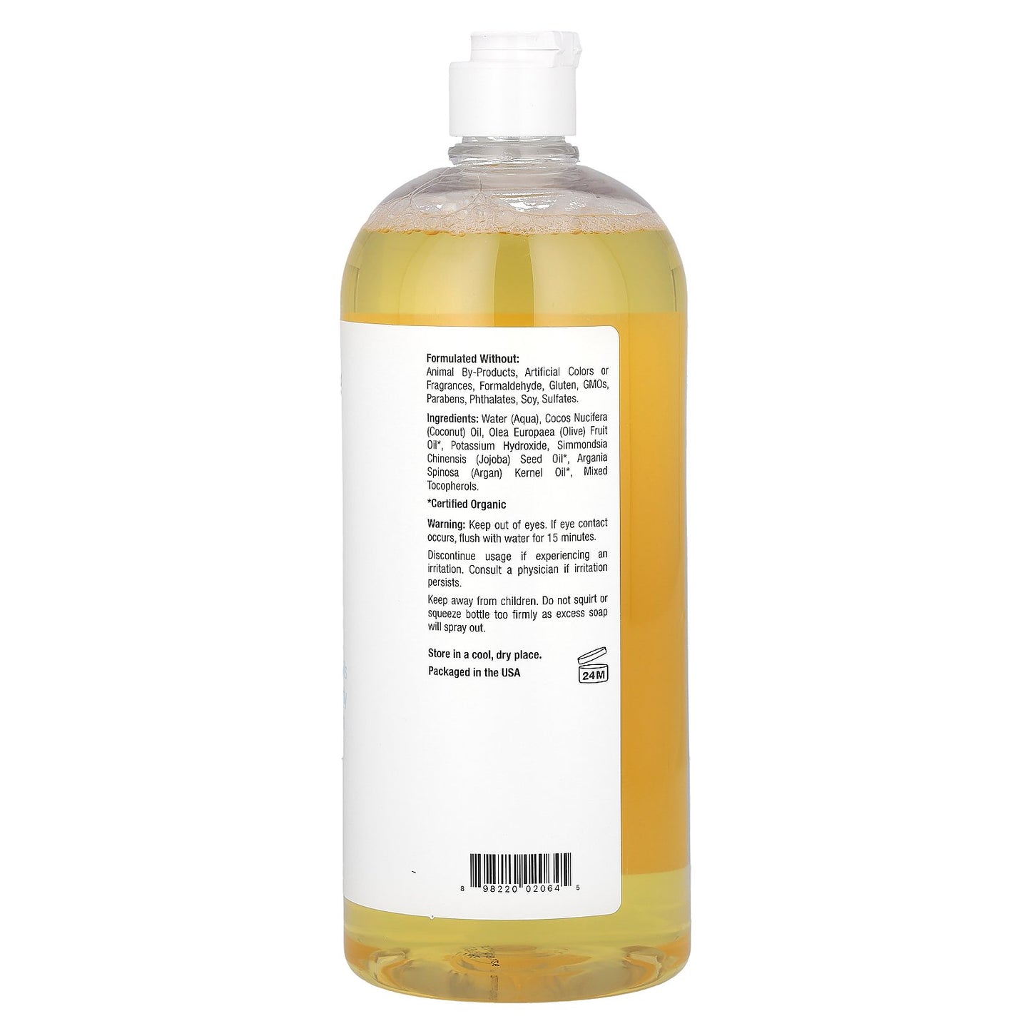 Mild By Nature, Unscented Castile Soap, 34 fl oz (1,005 ml)