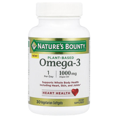 Nature's Bounty, Plant-Based Omega-3, 1,000 mg, 30 Vegetarian Softgels