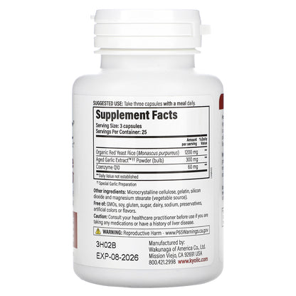 Kyolic, Aged Garlic Extract™, Red Yeast Rice Plus CoQ10,  Formula 114, 75 Capsules