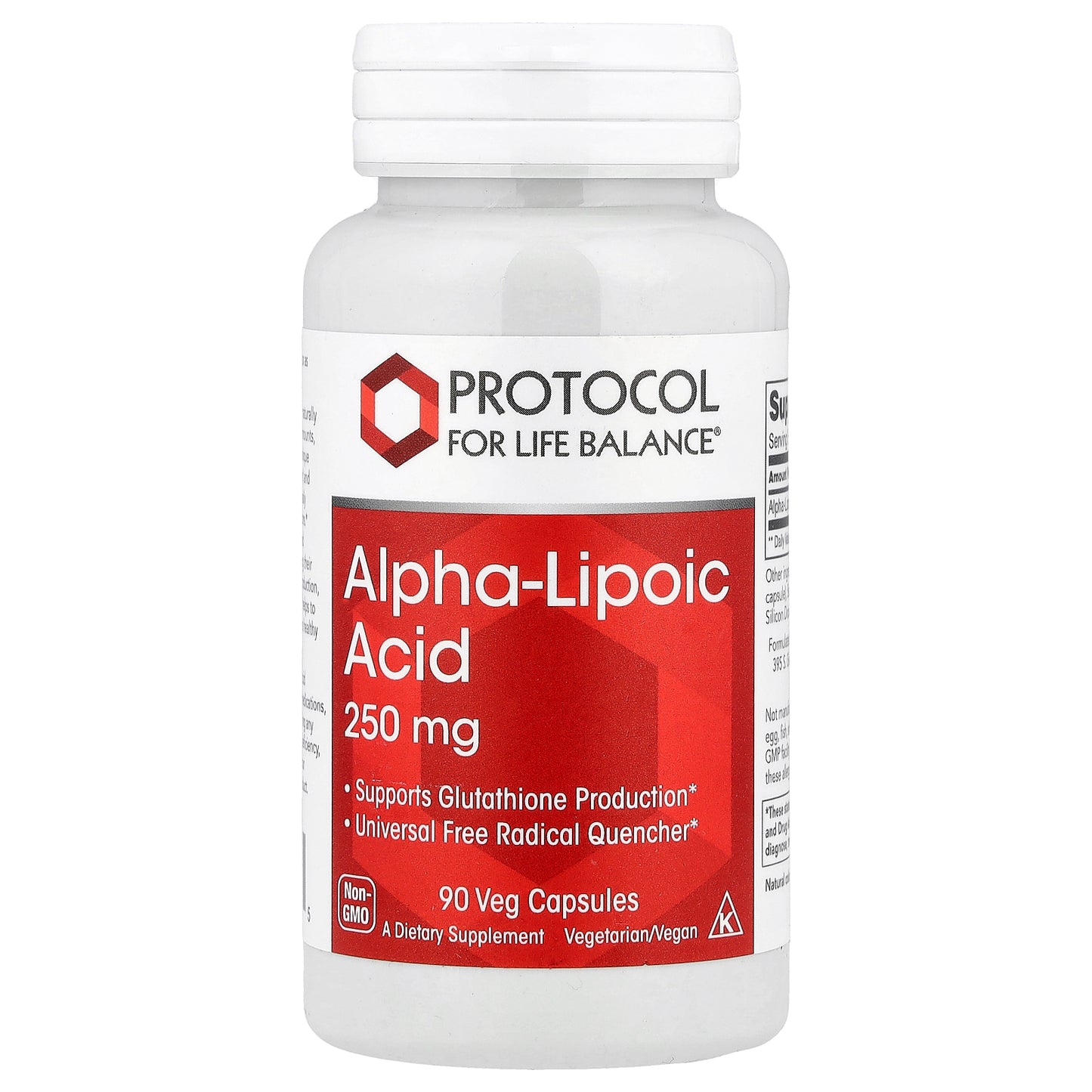 Protocol for Life Balance, Alpha-Lipoic Acid, 250 mg, 90 Veg Capsules