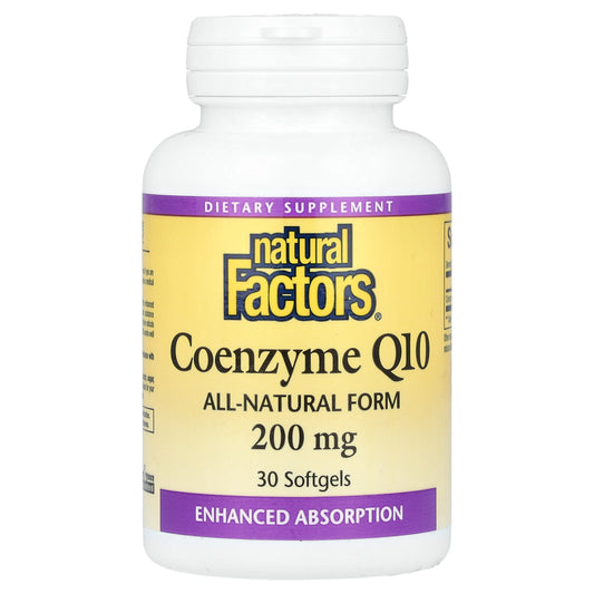 Natural Factors, Coenzyme Q10, 200 mg, 30 Softgels