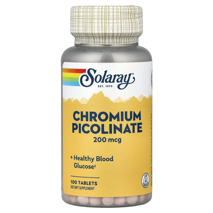 Solaray, Chromium Picolinate, 200 mcg, 100 Tablets