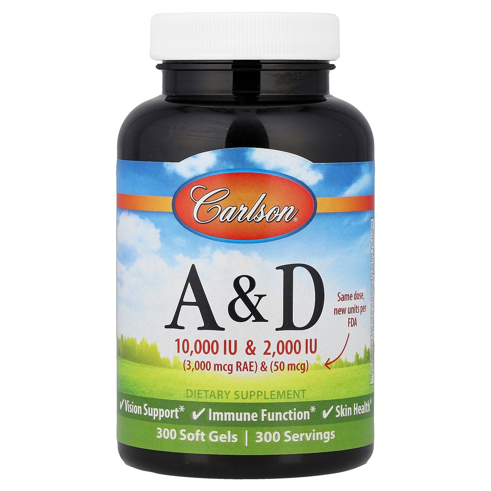 Carlson, Vitamins A & D, 300 Soft Gels
