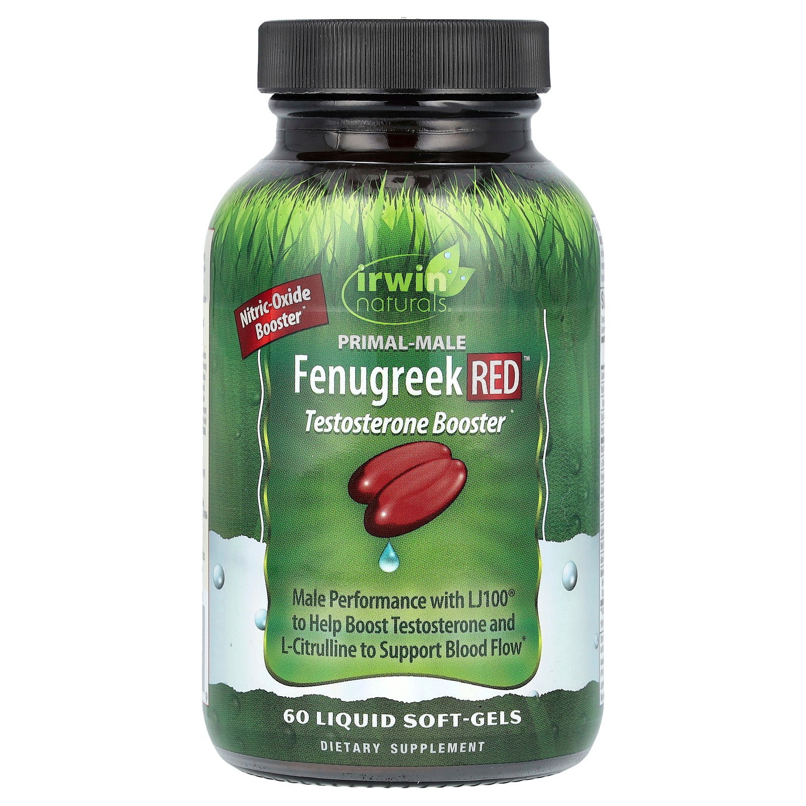 Irwin Naturals, Primal-Male, Fenugreek RED Testosterone Booster, 60 Liquid Softgels