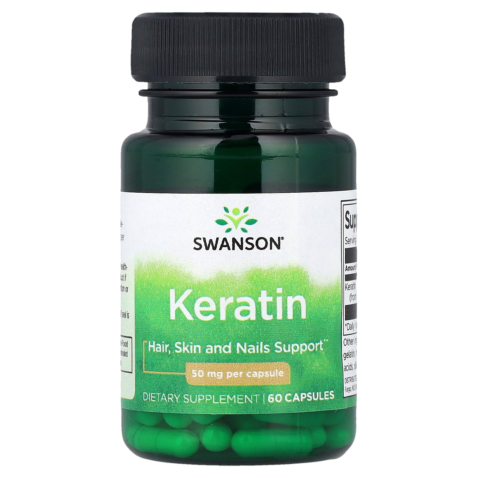 Swanson, Keratin, 50 mg, 60 Capsules