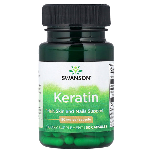 Swanson, Keratin, 50 mg, 60 Capsules