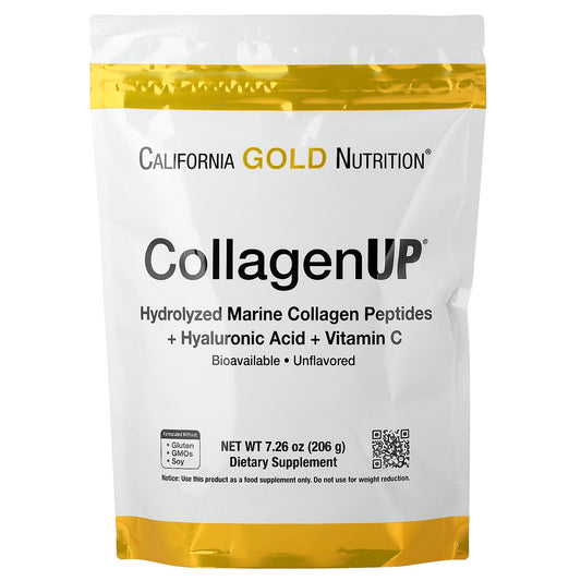 California Gold Nutrition, CollagenUP®, Hydrolyzed Marine Collagen Peptides with Hyaluronic Acid and Vitamin C, Unflavored, 7.26 oz (206 g)
