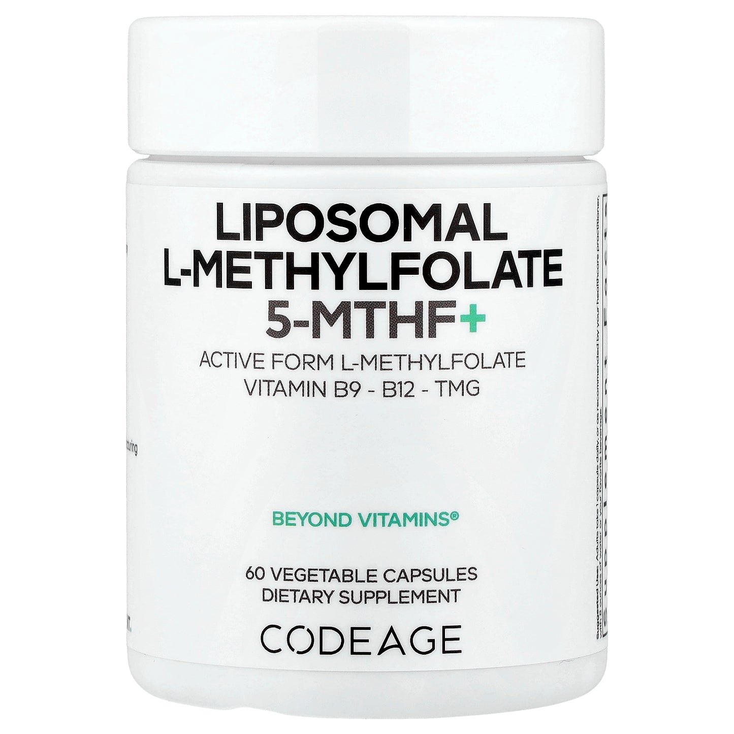 Codeage, Liposomal L-Methylfolate 5-MTHF+, 60 Vegetable Capsules