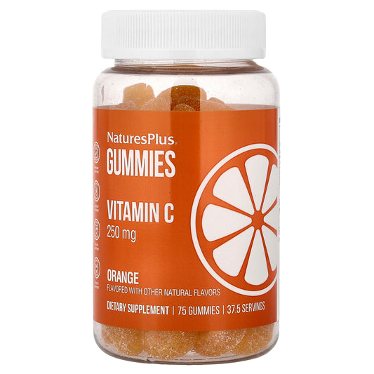 NaturesPlus, Vitamin C Gummies, Orange, 75 Gummies (125 mg per Gummy)