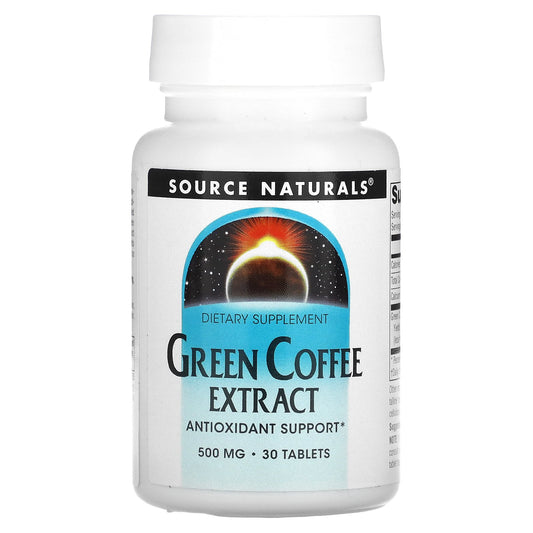 Source Naturals, Green Coffee Extract, 500 mg, 30 Tablets