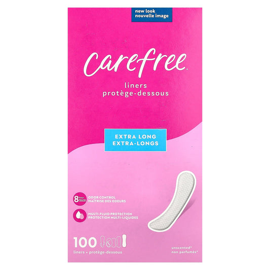 Carefree, Liners, Extra Long, Unscented, 100 Liners