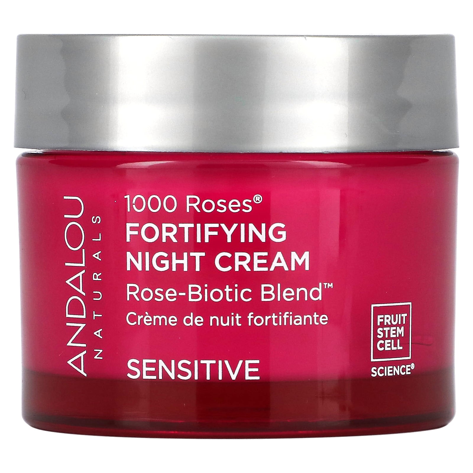 Andalou Naturals, 1000 Roses, Fortifying Night Cream, Sensitive, 1.7 oz (50 g)