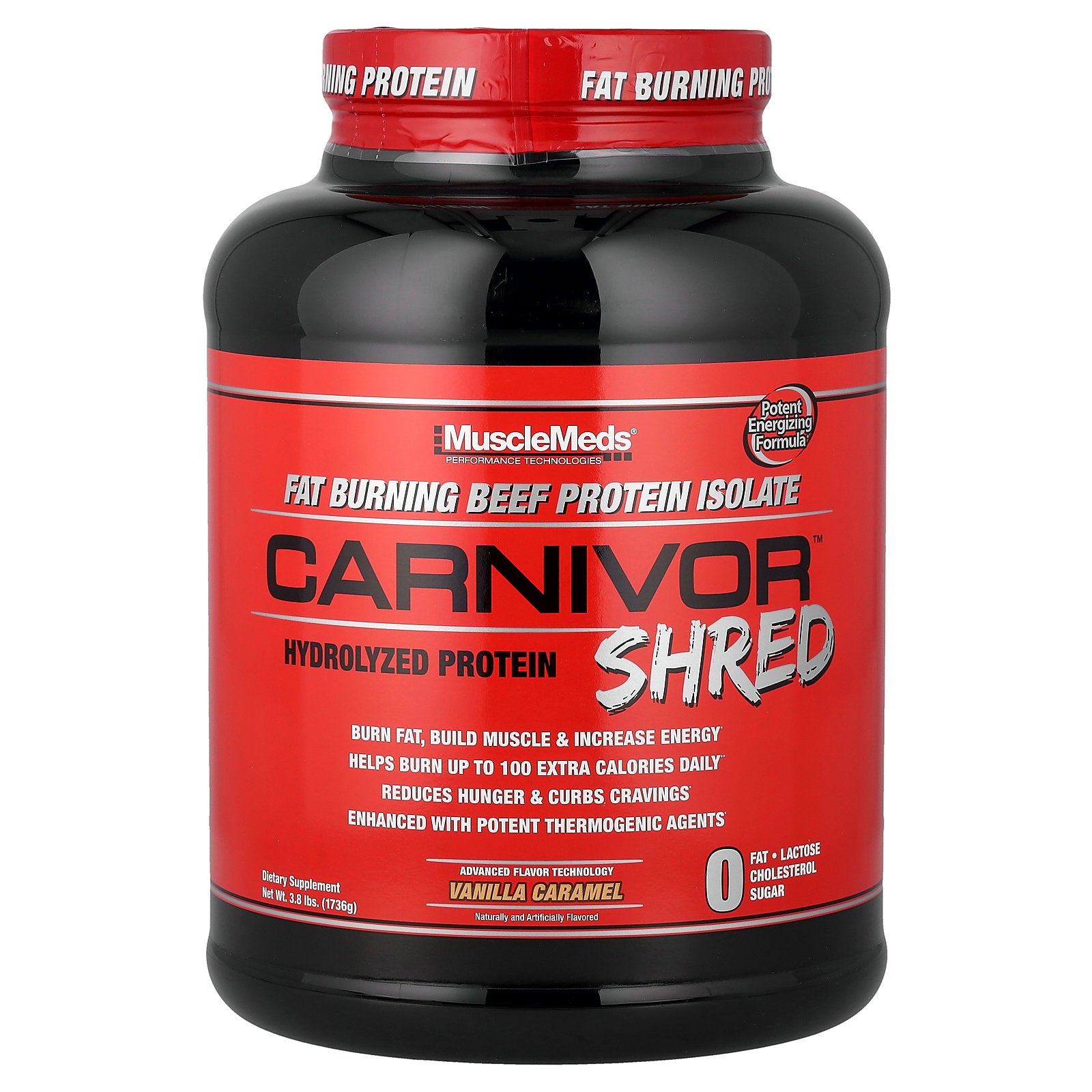 MuscleMeds, Carnivor™ Shred, Hydrolyzed Protein, Vanilla Caramel, 3.8 lbs (1,736 g)