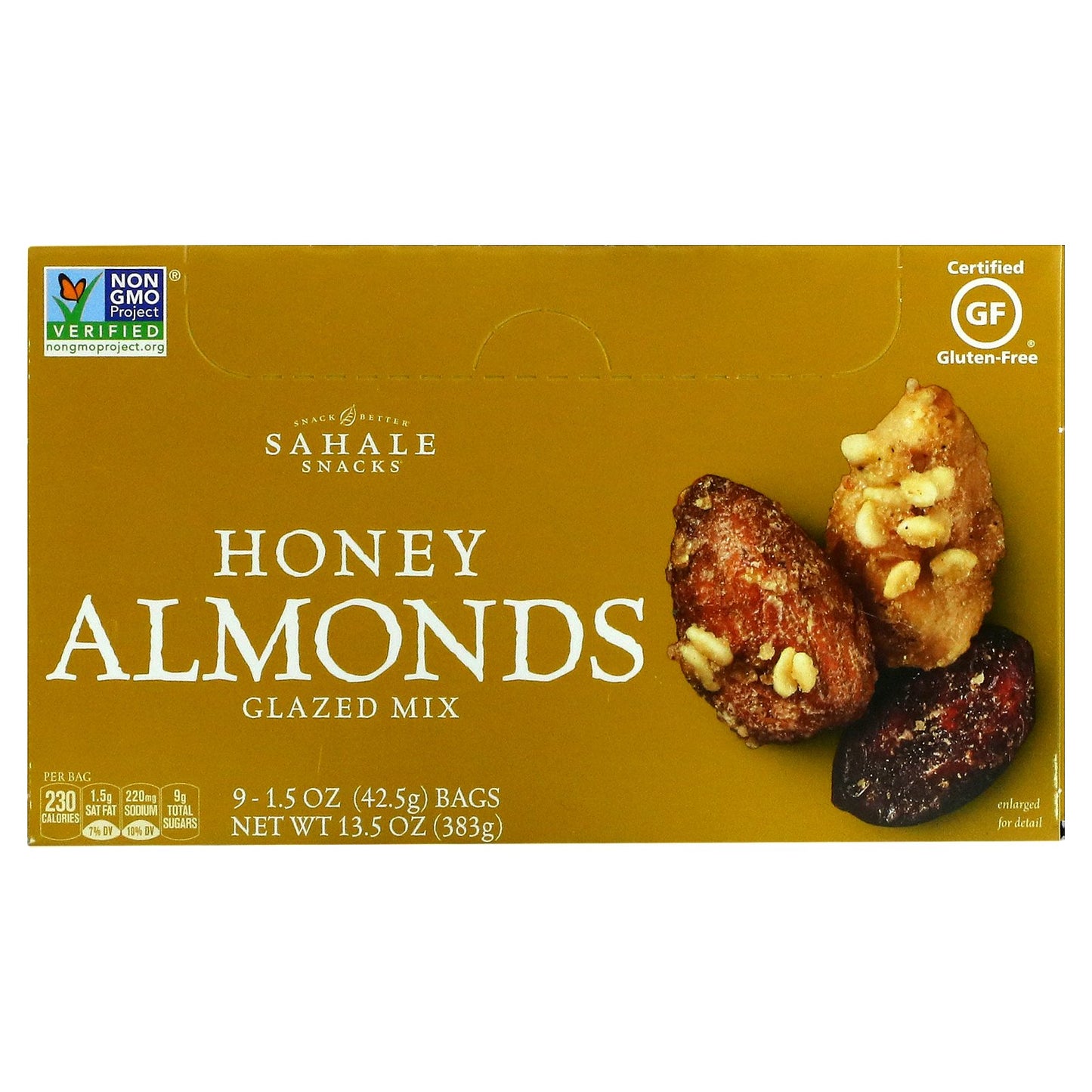 Sahale Snacks, Glazed Mix, Honey Almonds, 9 Packs, 1.5 oz (42.5 g) Each