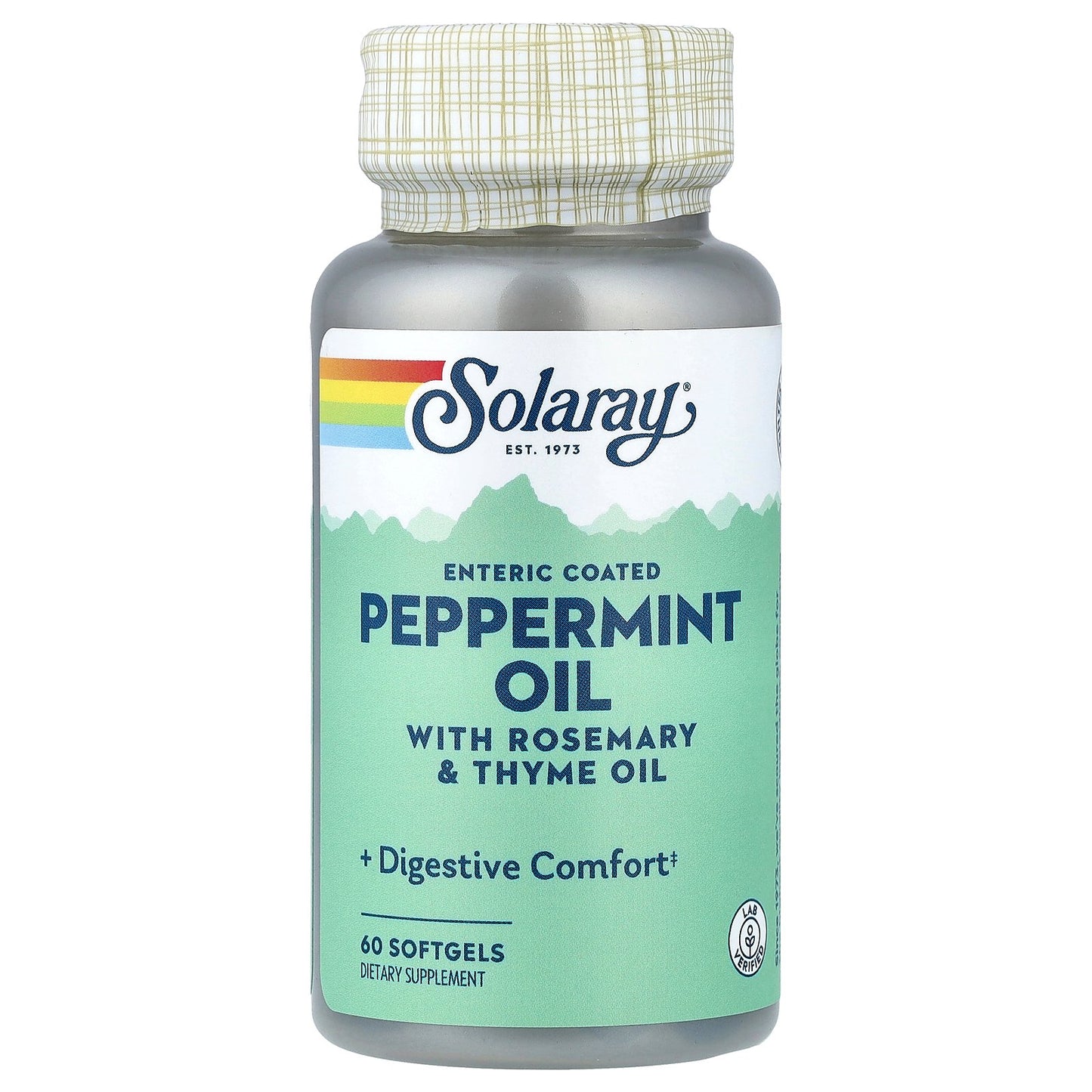 Solaray, Enteric Coated Peppermint Oil With Rosemary & Thyme Oil, 60 Softgels