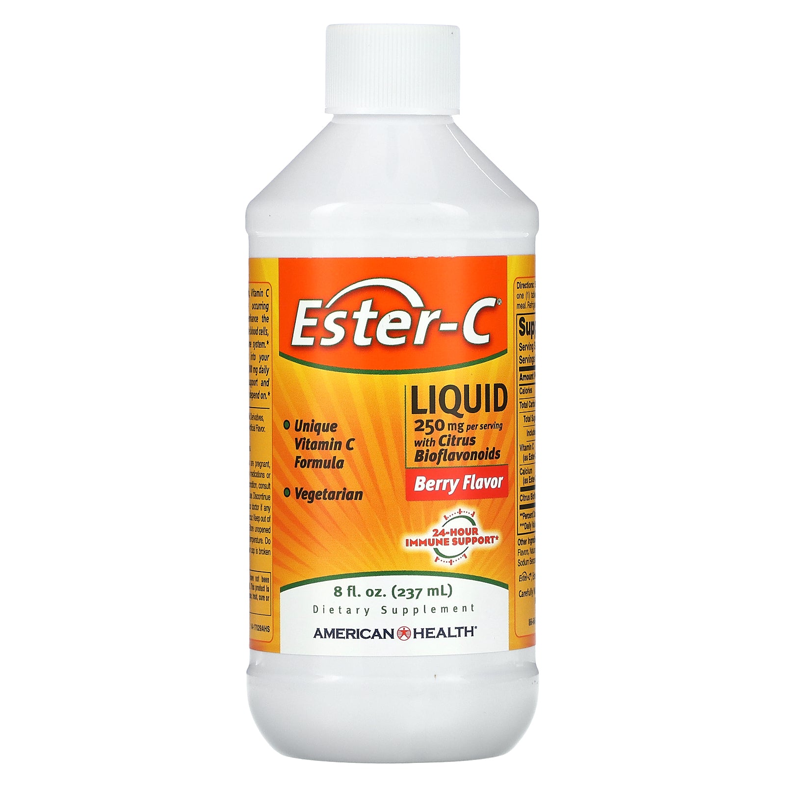 American Health, Ester-C Liquid with Citrus Bioflavonoids, Berry Flavor, 250 mg, 8 fl oz (237 ml)