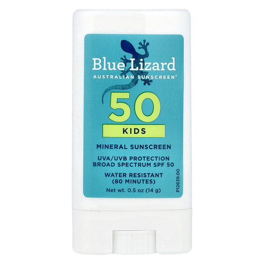 Blue Lizard Australian Sunscreen, Kids Mineral Sunscreen Stick, SPF 50, 0.5 oz (14 g)