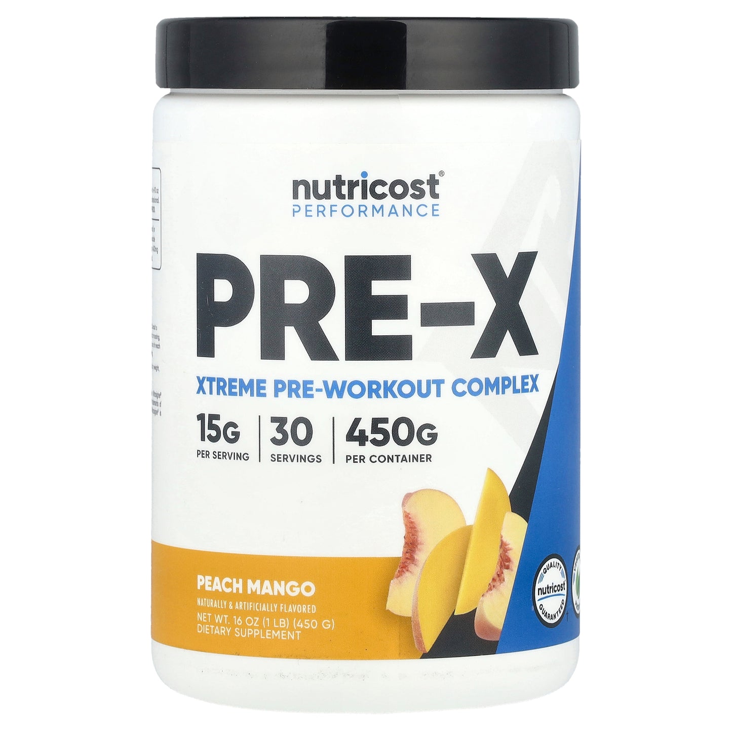 Nutricost, Performance, Pre-X, Xtreme Pre-Workout Complex, Peach Mango, 1 lb (450 g)