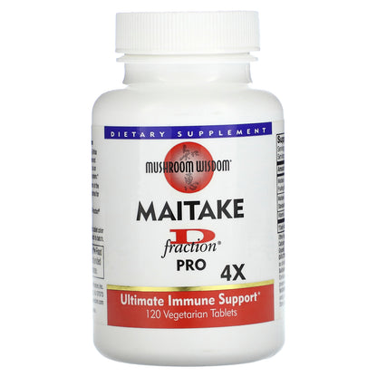 Mushroom Wisdom, Maitake D-Fraction, Pro 4X, 120 Vegetarian Tablets