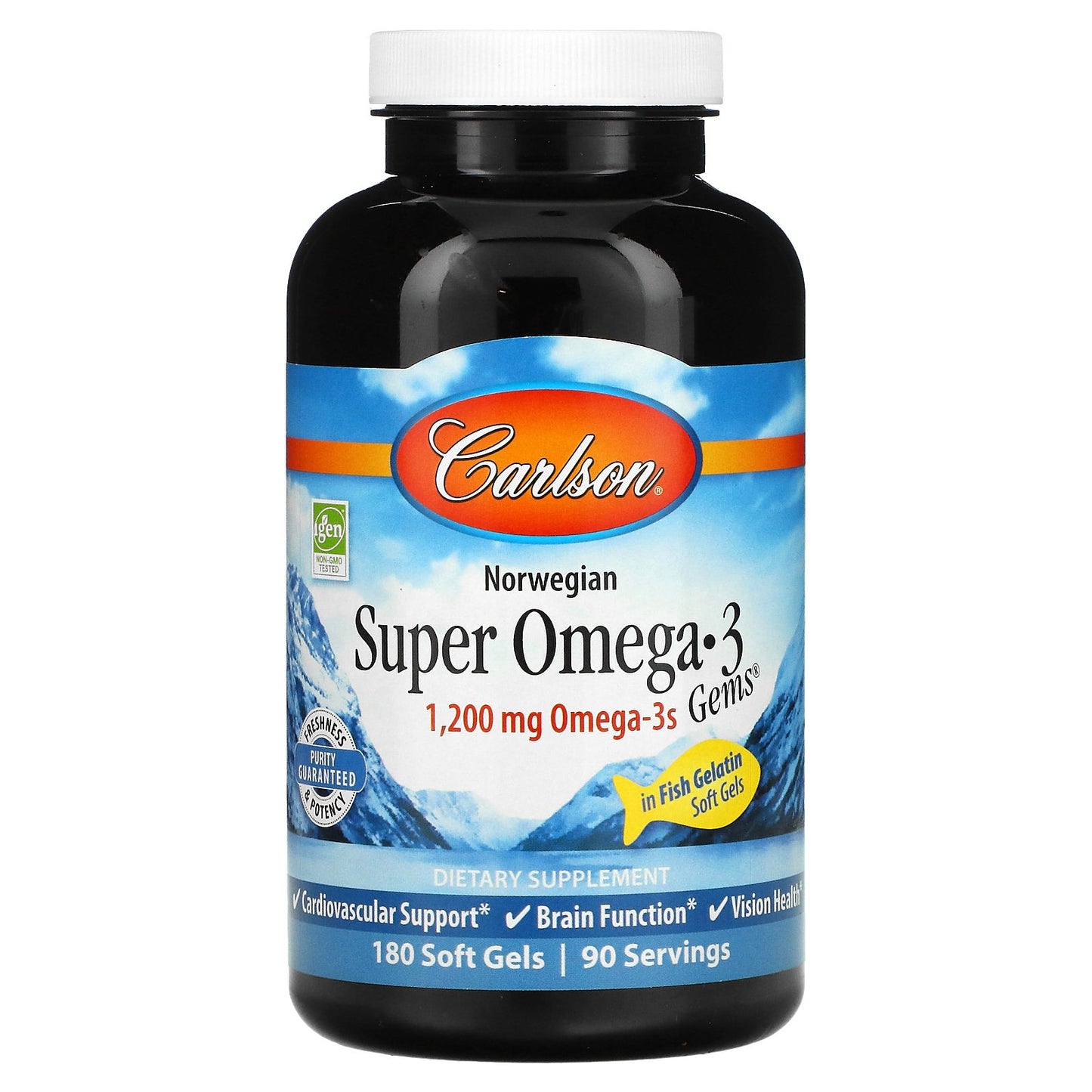 Carlson, Norwegian Super Omega-3 Gems®, 180 Soft Gels