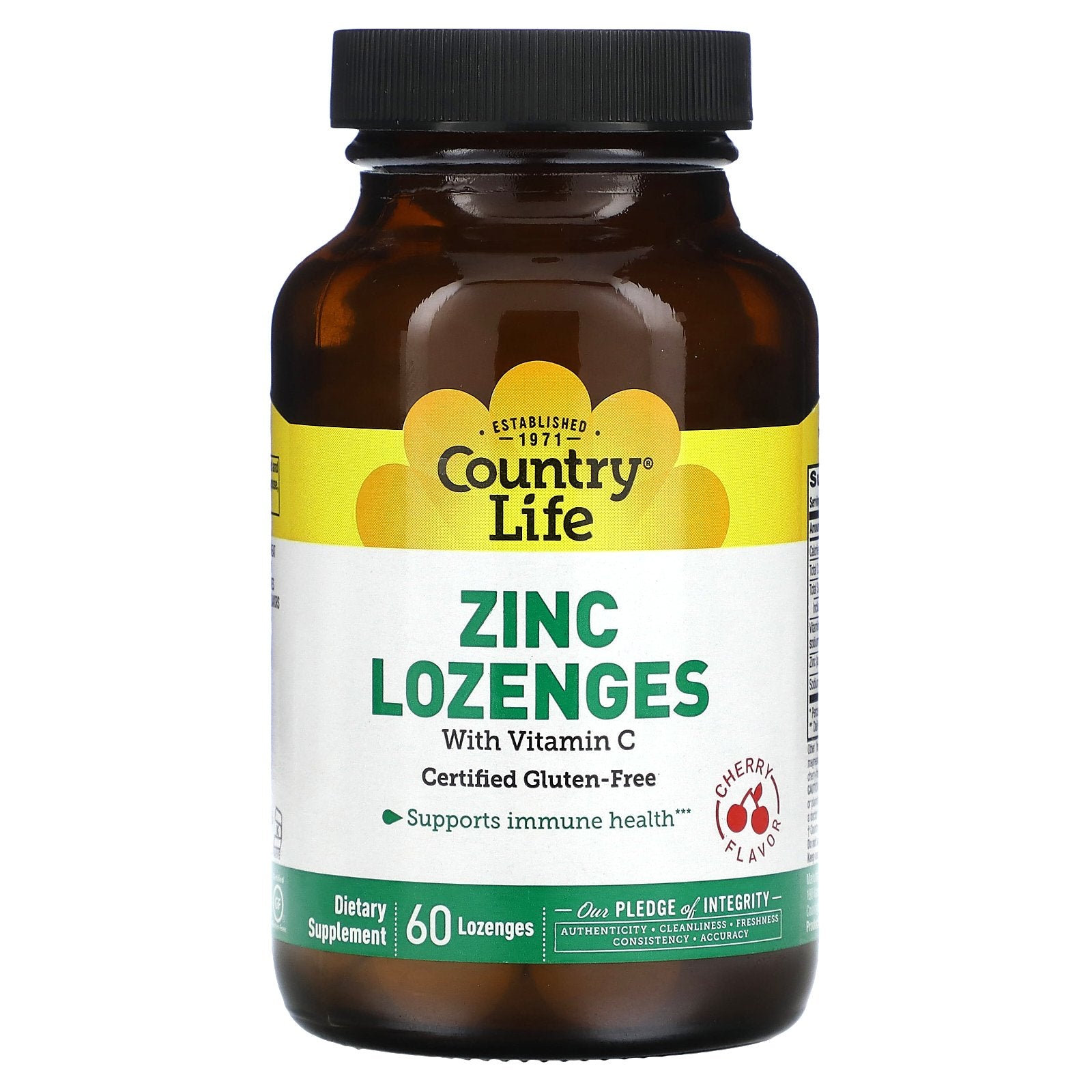 Country Life, Zinc Lozenges with Vitamin C, Cherry, 60 Lozenges