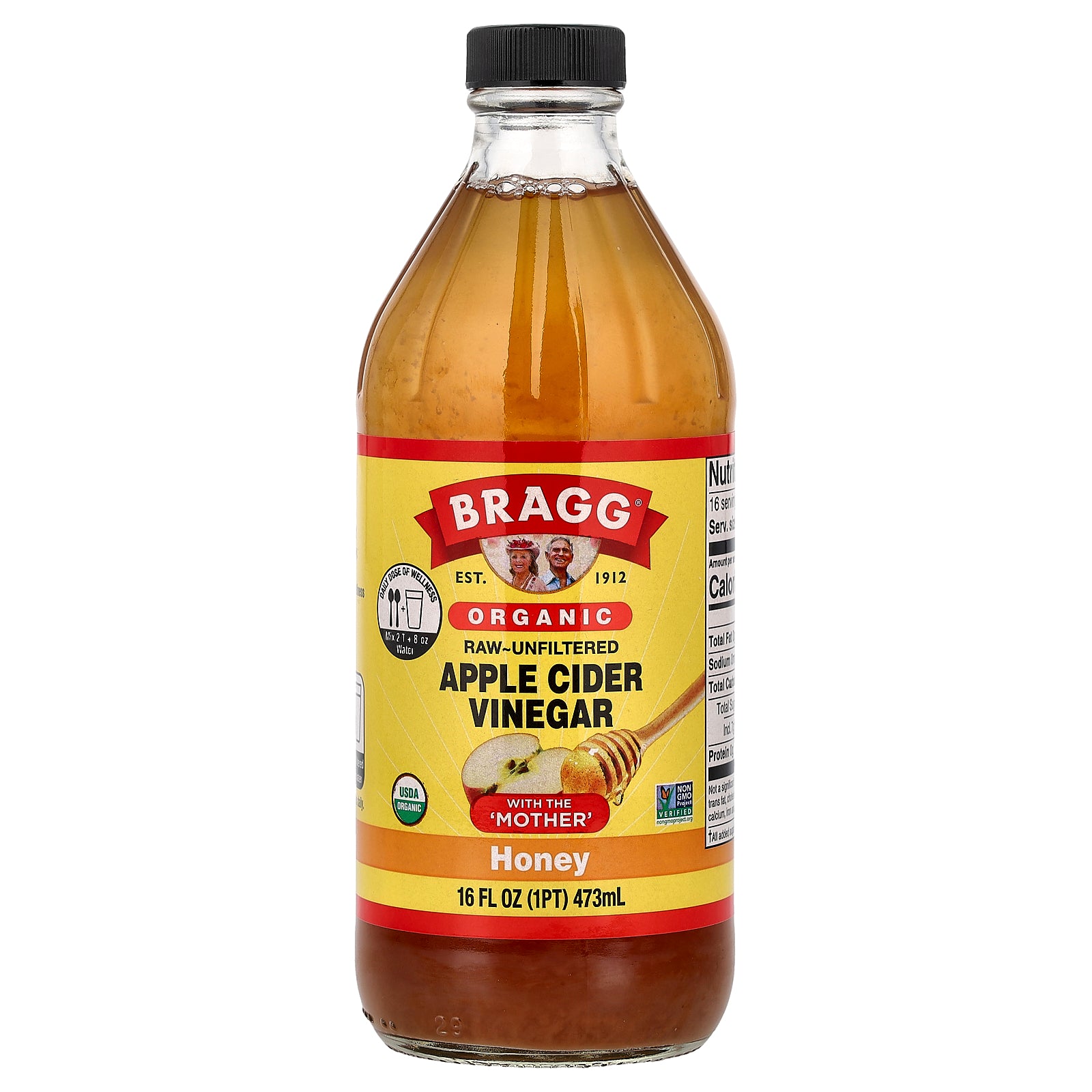 Bragg, Organic Apple Cider Vinegar With The 'Mother', Honey, 16 fl oz (473 ml)