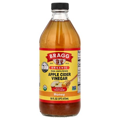 Bragg, Organic Apple Cider Vinegar With The 'Mother', Honey, 16 fl oz (473 ml)