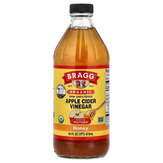 Bragg, Organic Apple Cider Vinegar With The 'Mother', Honey, 16 fl oz (473 ml)