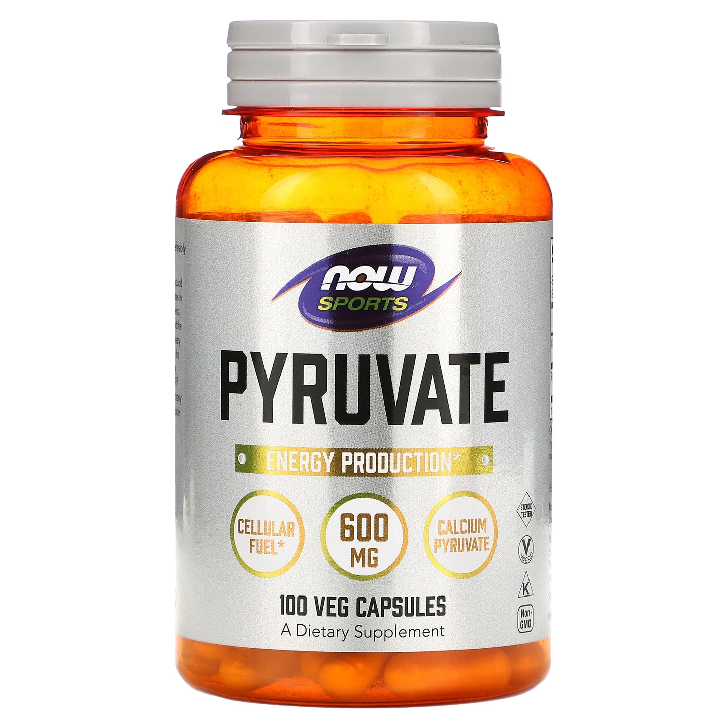 NOW Foods, Sports, Pyruvate, 600 mg, 100 Veg Capsules (300 mg per Capsule)